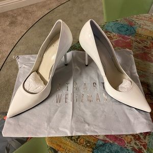 Stuart weitzman nouveau white patent heel NWT